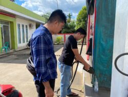 Polres Melawi Lakukan Pengecekan di SPBU untuk Mengantisipasi Kecurangan menjelang Mudik Lebaran