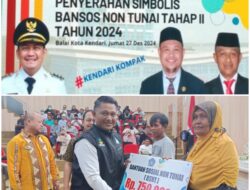 Pj. Wali Kota Kendari Serahkan Bansos Tahap II Secara Simbolis di Aula Samaturu