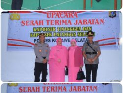 Dua Kapolsek Kini Berganti, Iptu Mursadin, SH Jabat Kapolsek Tinanggea Sertijab Dipimpin Kapolres Konsel Beserta Kabag SDM di Aula Pesat Gatra, Polres Konawe Selatan