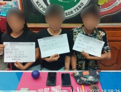 Satresnarkoba Polres Tebo Amankan Tiga Pengedar Shabu di Rimbo Bujang