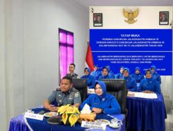 Danlanal Simeulue Didampingi Ketua Jalasenastri Cabang 8 Korcab I DJA I Ikuti Tatap Muka Pembima Gabungan Jalasenastri Armada RI Melalui Vicon