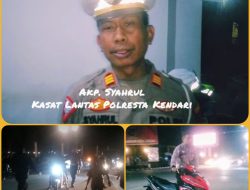 Satlantas Polresta Kendari Tindak Pengguna Knalpot Brong di  Lampu Merah MTQ Kendari, Ratusan Kendaraan Terjaring
