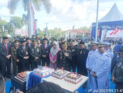 Perkokoh sinergi TNI-Polri, Prajurit Lanal Bintan Hadiri Upacara HUT Bhayangkara Ke-79