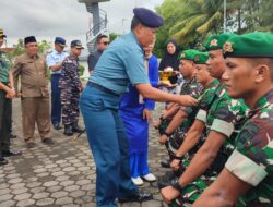 Danlanal Bintan Hadiri Upacara Penyambutan Kedatangan Personel Teritorial Pembangunan 849/Baladau
