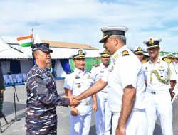 Lantamal I Lepas Keberangkatan Kapal Perang India INS Saryu P54 dan LCU L-55