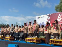 Danlanal Dabo Singkep Pimpin Upacara Hari Pramuka Ke-64 di Lapangan Implasemen Dabo