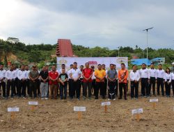 Keluarga Besar Lanal Nias dan Forkopimda Nias Selatan Laksanakan Olahraga Bersama dan Tinjau Program Ketahanan Pangan Serta Latihan Menembak di Lanal Nias